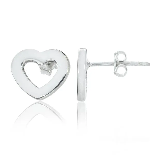 Tiffany & Co Sterling Flat Open Heart Earrings | Purple Creek